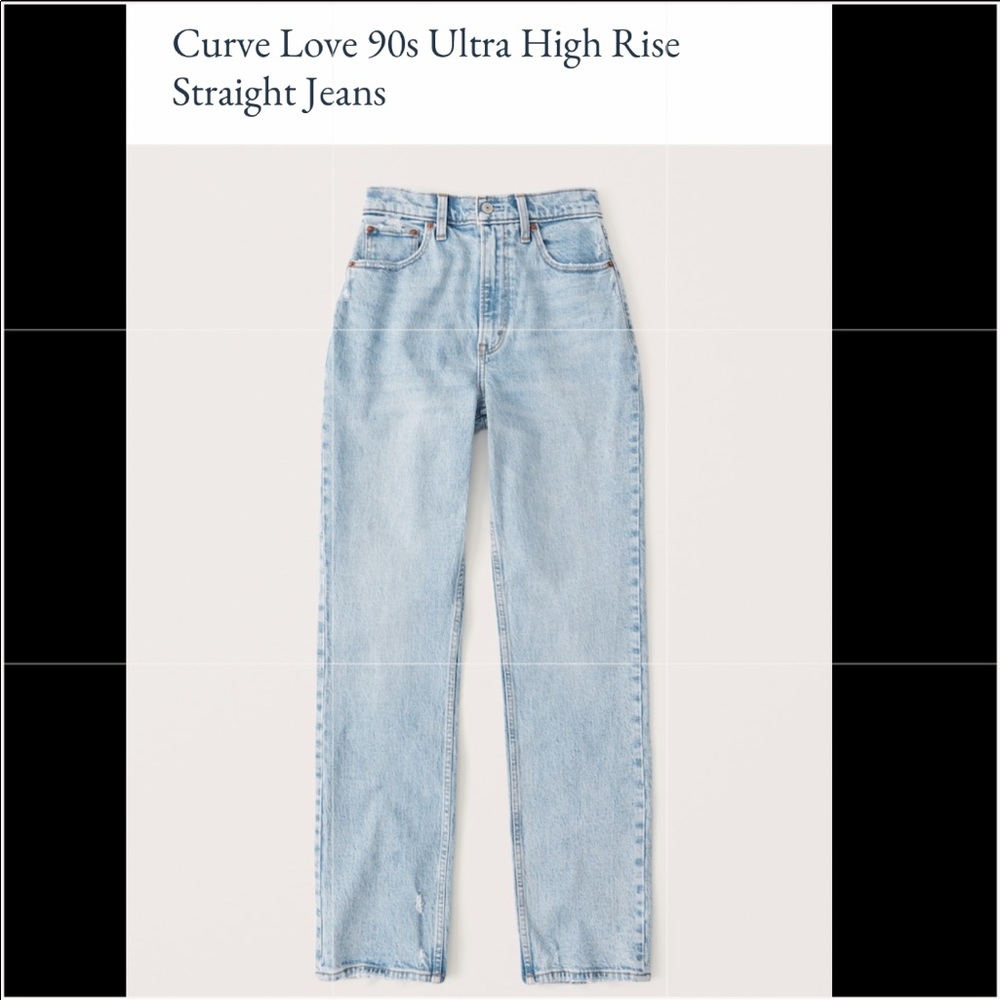 Abercrombie & Fitch Curve Love 90s Ultra High Rise Straight Jeans
